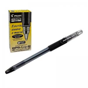 Caneta Pilot Esferografica Ponta 1.0Mm Grip Preta com 12 Unidades - Pilot