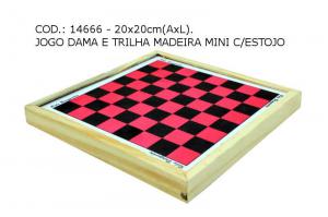 Jogo Dama e Trilha Madeira Mini C/Estojo  Relu