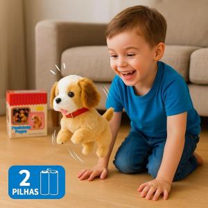 Cachorro Pelúcia Musical a Pilha Infantil Presente