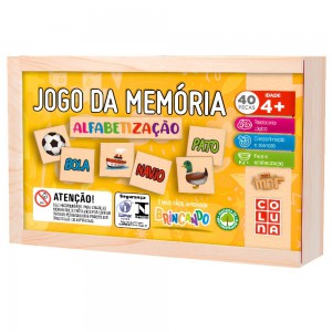 Jogo da Memoria em Madeira com Estojo  Pais e Filhos