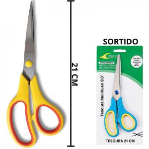 Tesoura Multiuso Cabo Colorida Centro Oeste 8" 21Cm