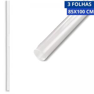 Celofane Rolinho Transparente Incolor 85X100Cm 3 Folhas Embalar Presentes Festas