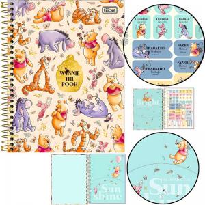 Caderno 10X1 160 Fls.c.d.espiral B/A Colegial Pooh