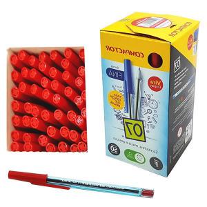 Caneta Esferográfica Compactor 0.7 Vermelha Kit 50
