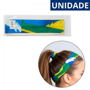 Faixa de Cabelo Brasil Larga Verde Amarela Torcida Copa Festa Junina Presente Cuiabá