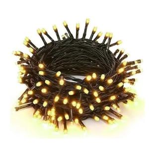 Pisca Natal Led Branco Quente 100 Lamp.fio Verde 127V/9Mt