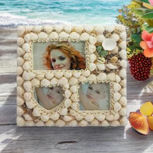 Porta Retrato de Conchas 10X15 Horizontal/Vertical Reto para 3 Fts ( 0209 ) - Centro Oes