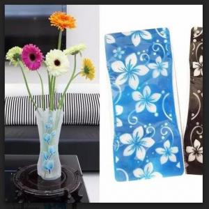 Vaso Dobrável Plástico Decorado Floral 12Cm