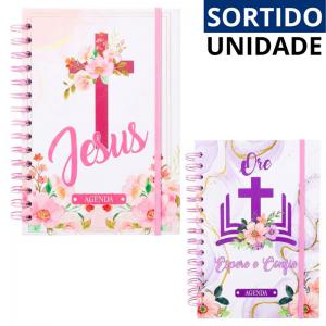Agenda Permanente Sem Data Espiral Decorada 160 Folhas Estampas Sortidas