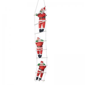 Papai Noel na Escada com Saco de Presente C/3 30Cm Cada - Centro Oeste