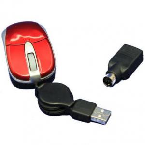Mouse Optico Retratil Usb C/Adaptador Ps2 C/ Scroll Mini Centro Oes