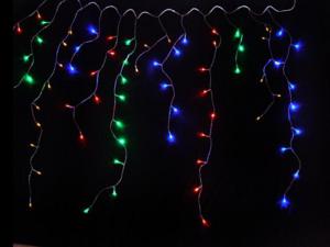 Pisca Natal Cortina Led Colorido 300 Lamp Seq. 220V/3Mt Centro Oes