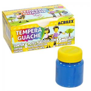 Tinta Guache Acrilex Escolar 15Ml Kit 6 Cores