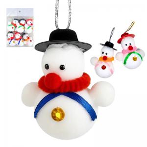 Boneco de Neve Natalino Isopor com Chapéu 6 Unidades