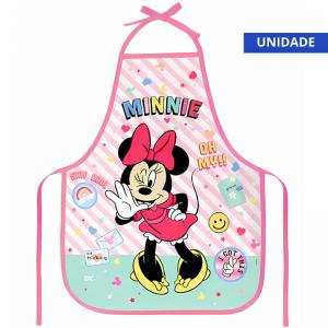 Avental Escolar Minnie Infantil 49X39Cm Poliéster