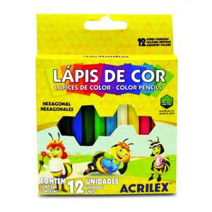 Lapis de Cor Curto 12 Cores Sextavado Pct C/12 Acrilex