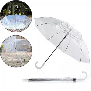 Guarda-Chuva Transparente Cabo Curvo Grande 82Cm
