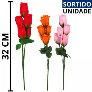 Buque Botao Rosa Sortidas X5 32Cm