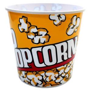 Pipoqueira Plástica Estampada Popcorn Amarela