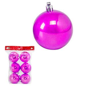 Bola Natal 60Mm Met.rosa C/6 Bolas Centro Oes