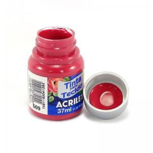 Tinta Tecido Acrilex Vermelho Carmim 37Ml