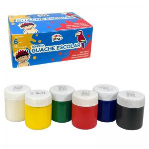 Tinta Guache Escolar com 6 Cores Unidade - Piratininga
