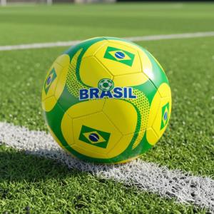 Bola de Futebol Brasil Tamanho 5 Oficial Campo Costurada Presente
