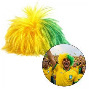 Peruca Colorida Brasil Shock, Fantasia Festa, Vibrante e Alegre