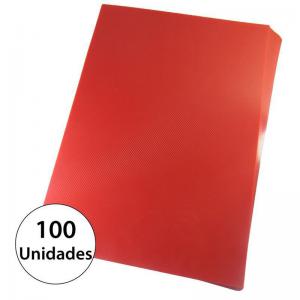 Capa Plastica para Encardenação A4 Transparente Vermelho com 100 Unidades 210Mmx297Mm - Usa Folien