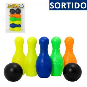 Mini Boliche Infantil Colorido 5 Pinos Mini Toys