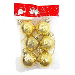 Bola Natal 40Mm Metalizada Dourado com 6 Bolas Centro - Oeste