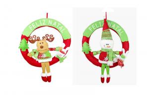 Guirlanda Natal Papai Noel C/Placa 40Cm - C.o