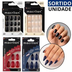Unha Postica Pintada P/Mao C/24 Pc Sortidos