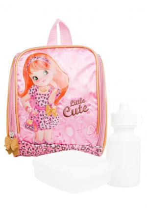 Lancheira Escolar Little Cute Glamour Kit C/Garrafa e Pote Aig