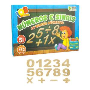 Jogo Números e Sinais Madeira com 112 Peças - Iob