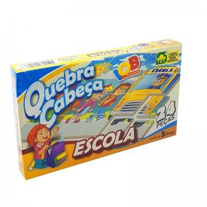 Quebra Cabeca Escola em Madeira com 24 Peças - Iob