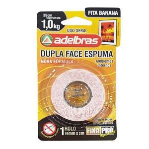 Fita Adesiva Dupla Face Espuma 19Mmx2M Adelbras Fixação Forte