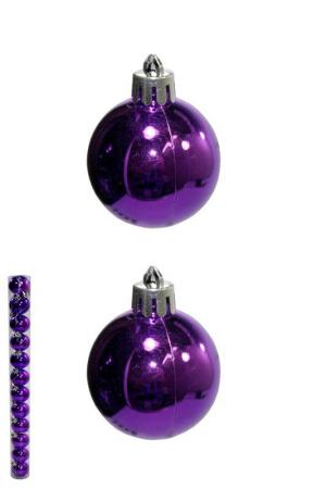 Bola Natal 40Mm Tubo Met.lilas C/12 Bolas Centro Oes