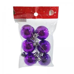 Bola Natal 40Mm Metalizado Lilas com 6 Bolas Centro Oes