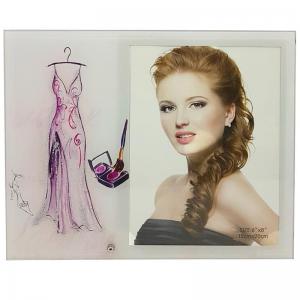 Porta Retrato de Vidro 15X20 Horizontal.reto Decorado  C.o
