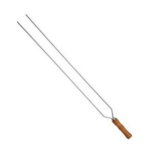 Espeto Duplo Cromado 65Cm Churrasco - Madefer
