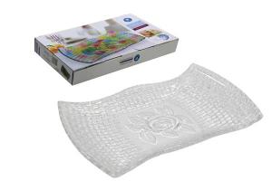 Centro Mesa Vidro Decor.rosa 6X42X26Cm Tecnoserv