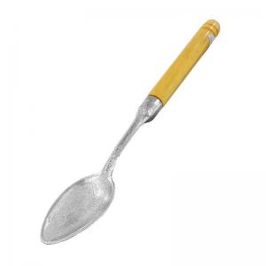 Colher de Alumínio Cabo de Madeira 28Cm Cozinha Prática