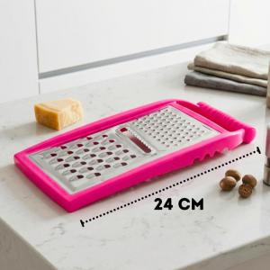 Ralador de Inox com Cabo Plástico 24Cm Multiuso Cozinha Cores Sortidas