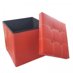 Puff Banco Baú Organizador Quadrado Dobravel