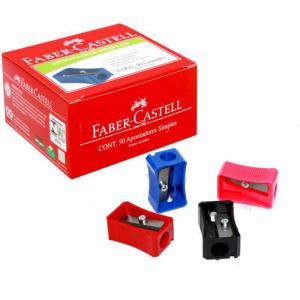 Apontador Retangular Faber Castell Simples com 50 Unidades