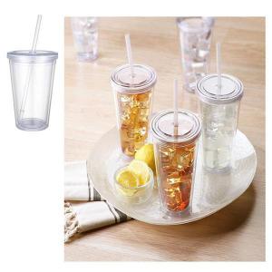 Copo Plástico com Tampa e Canudo Trasparente 500Ml - Centro Oes - Mcd