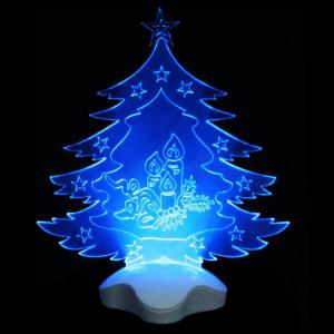 Enfeite Natal Luminaria Acrilica Arvore de Natal C/Luz Azul 25Cm (1135) - Centro Oeste