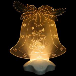 Luminaria Acrilica Sino de Natal C/Luz Amarela 23Cm (1136) - Centro Oes