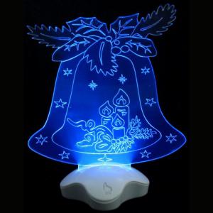 Luminaria Acrilica Sino de Natal C/Luz Azul 23Cm (1138) - Centro Oeste